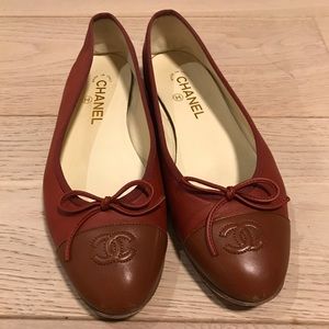 Chanel Ballet Flats CC brown 40 9